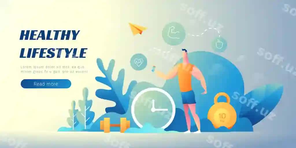 Sog'liqli hayot baneri | Healthy lifestyle banner