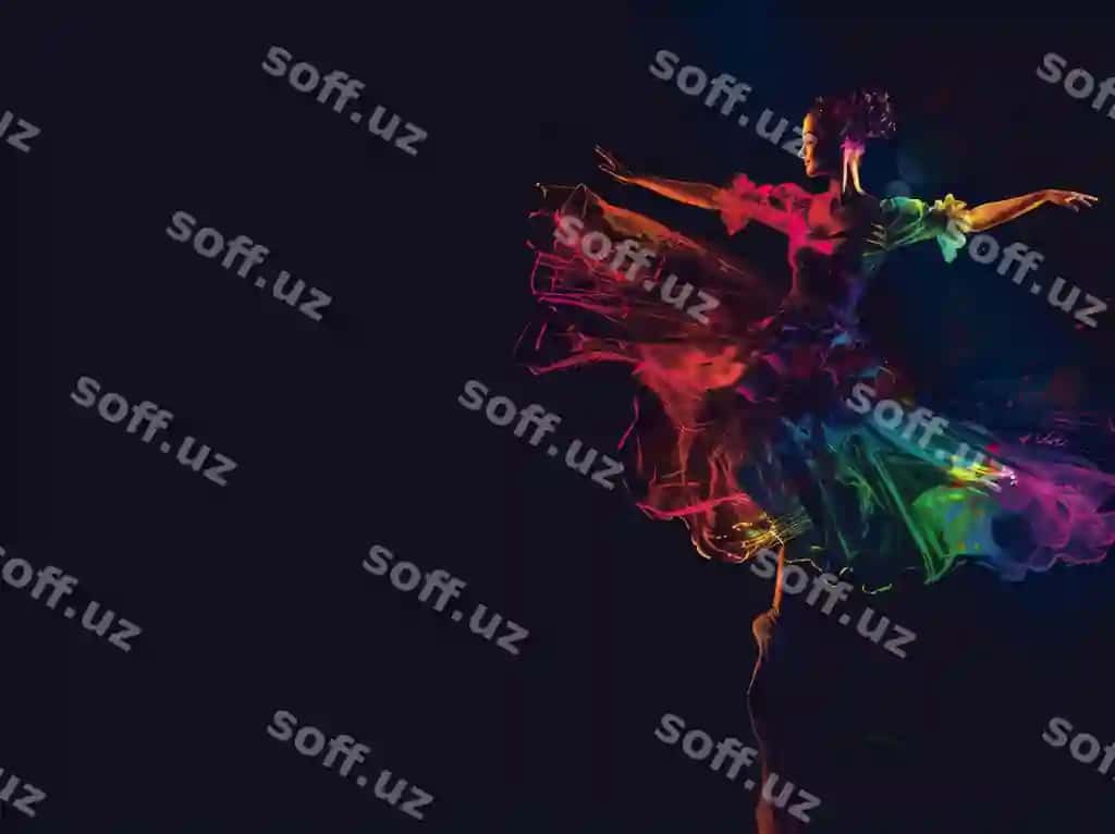 Illustratsiya rangli siluet ballerina muhabbat raqs | Illustration colorful silhouette ballerina love dancing