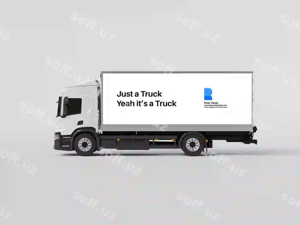 Truck reklama billboard mockup | Truck advertisement billboard mockup