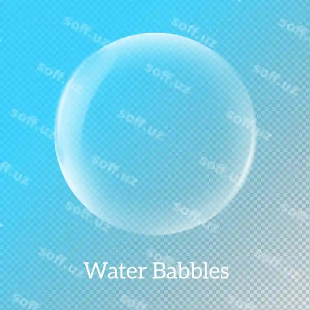Suvoq gurglatma to'plami shaffof fon 6 | Water bubble collection transparent background 6
