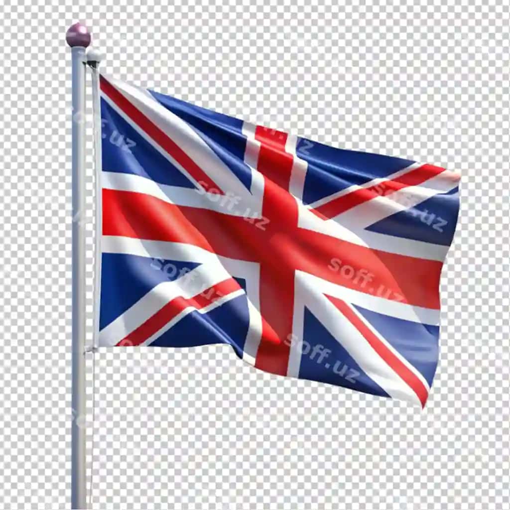 Bayroq Birleshgan Qirollik shaffof orqa fonda | Flag united kingdom transparent background