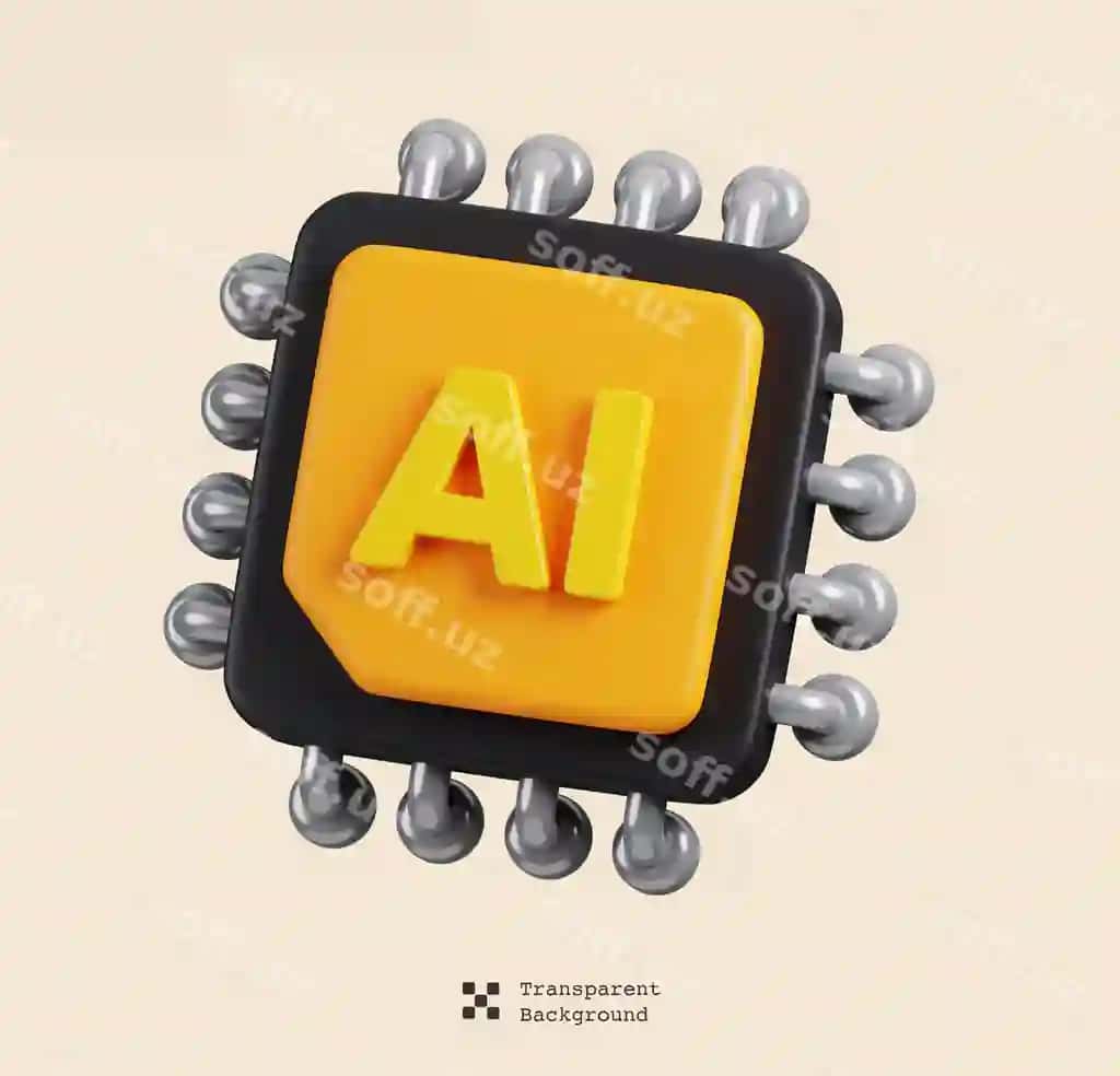 AI mikrosxema ikonasi ajralangan AI qo'llab-quvvatlash sun'iy intellekt texnologiyasi | Ai microchip icon isolated ai support artificial intelligence technology
