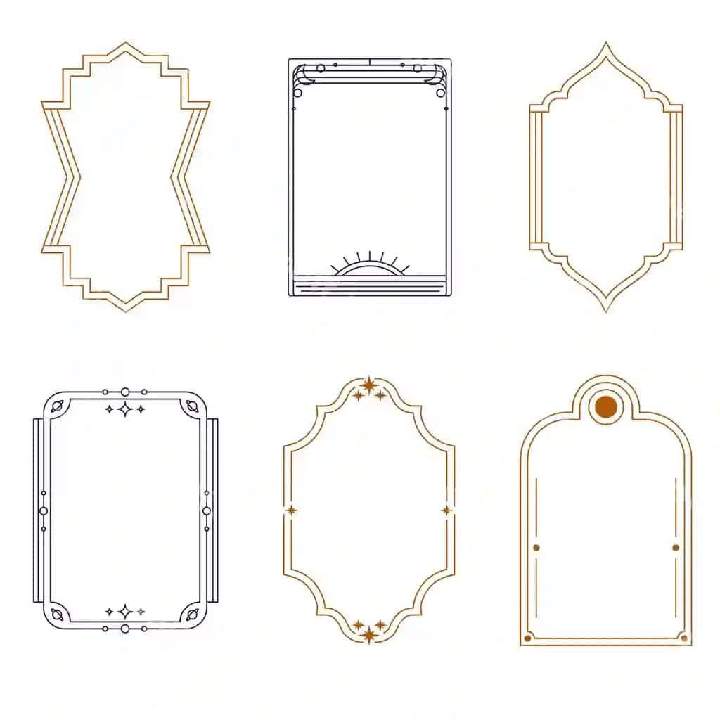 Zamonaviy minimal estetik chizuq elementlar moda chizuq ramkalar bilan | Modern minimalist aesthetic line elements trendy linear frames with