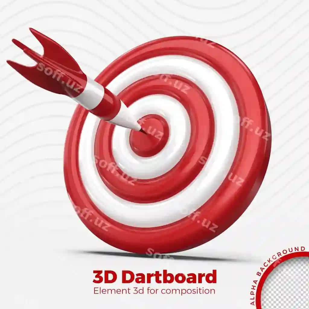 Dart maykasi 3D render ajraltirilgan | Dartboard 3d render isolated