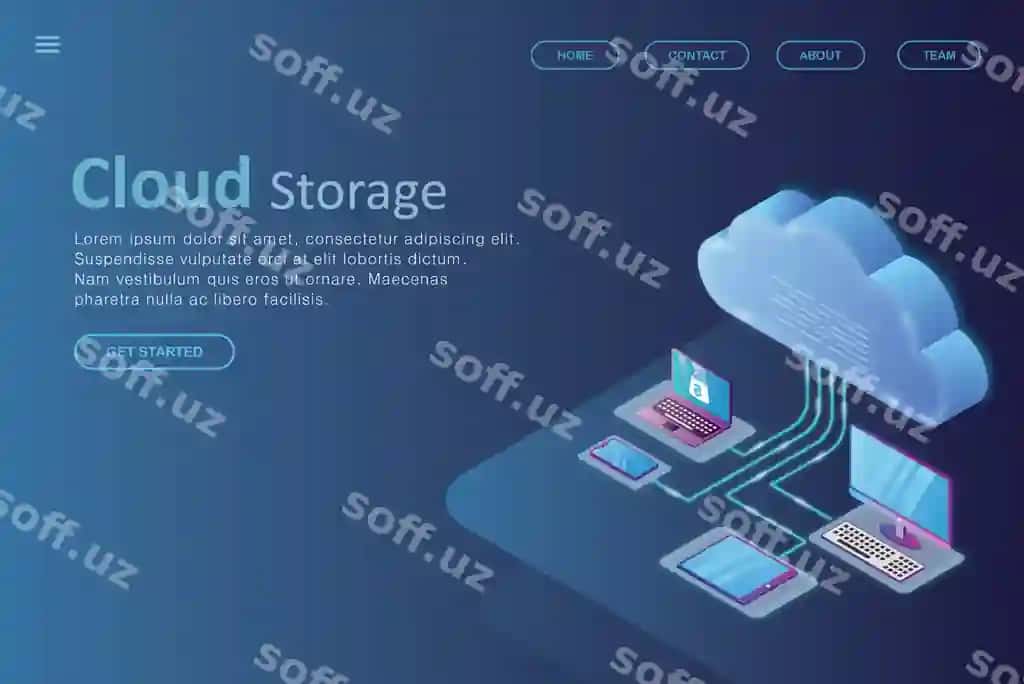 Izometric dizayn kirish sahifasi bulut saqlash | Isometric design landing page cloud sorage