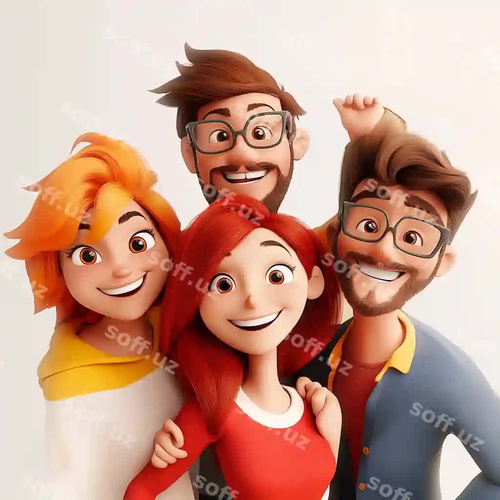 Guruhda odamlar rasmga tayyollar, ulardan bittasi ko'zlık kiygan. | Group people posing photo with one them wearing glasses
