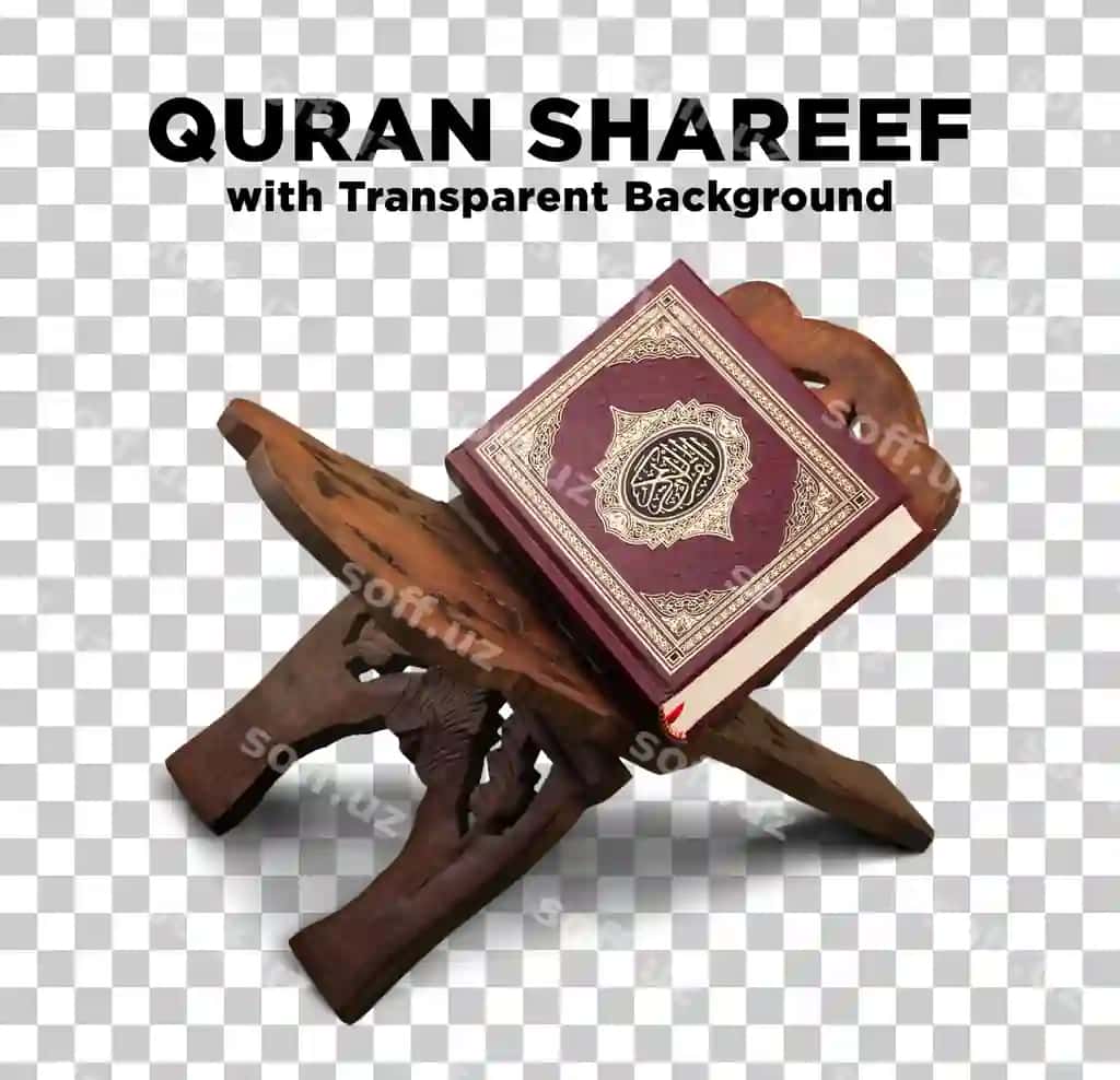 Qur'on sharif rahal shaffof fonda PSD | Quran shareef rahal with transparent background psd