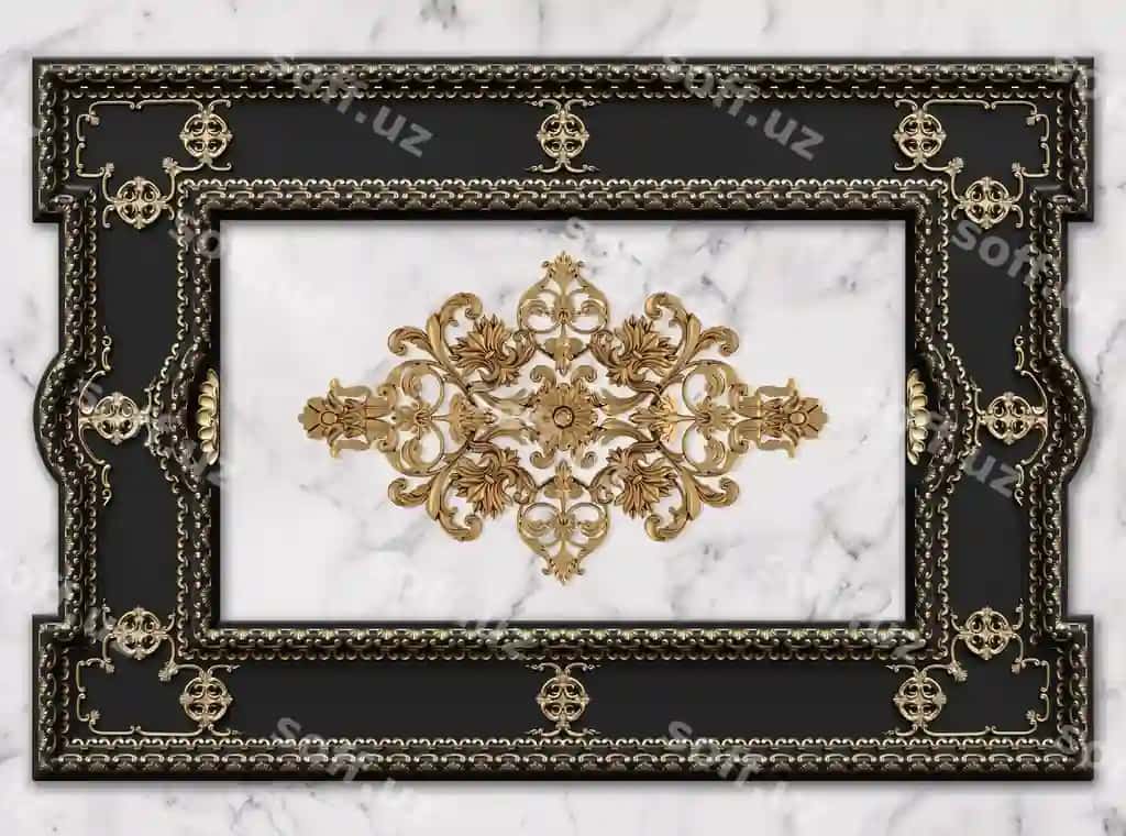 Gostina diveri 3d klassik 3d illustratsiya | Ceiling wallpaper 3d classic 3d illustration