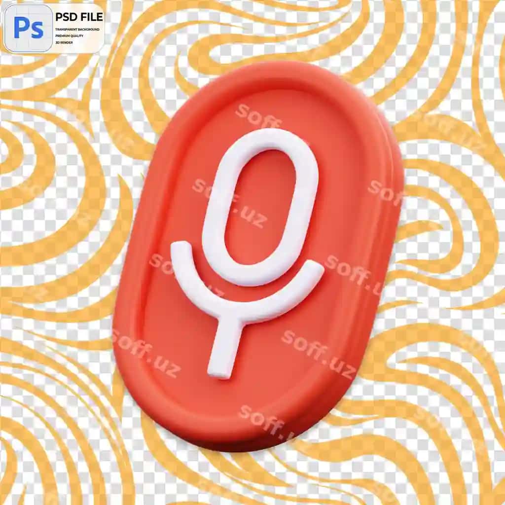 3D audio record render ikon ajraltirilgan PNG illustratsiya PSD shablon | 3d audio record render icon isolated png illustration psd template