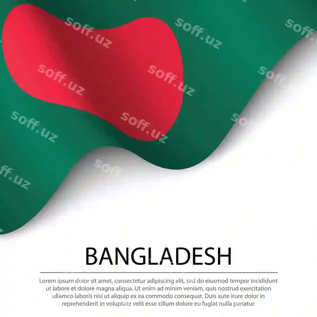 Bangladesh bayrog'i dalqon oq orqa fonda baner loyva vektor shablon | Waving flag bangladesh white background banner ribbon vector template