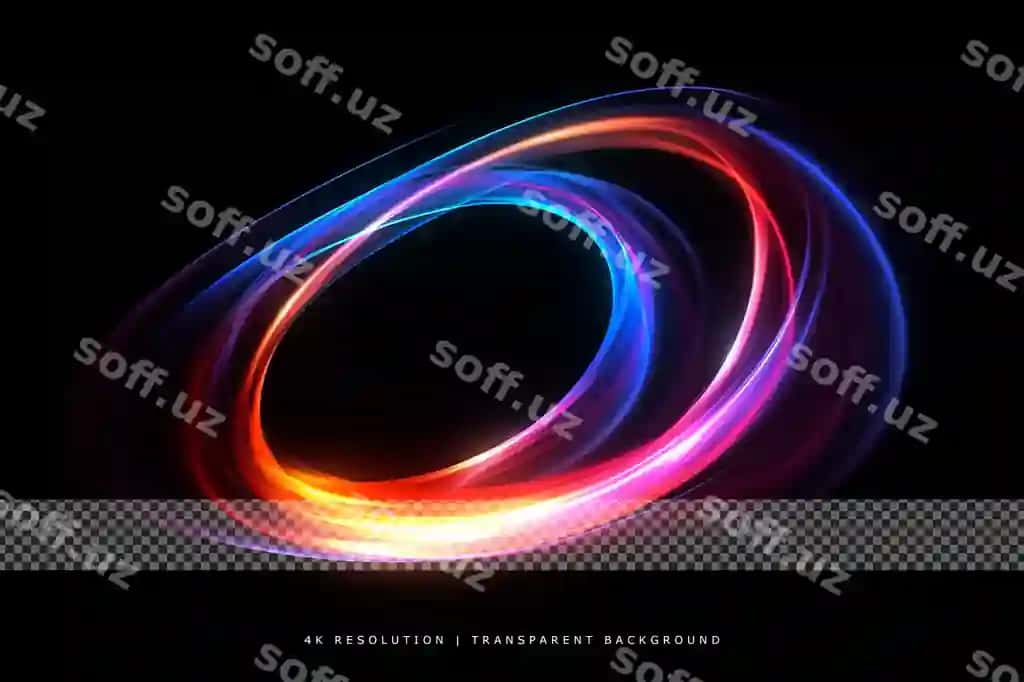 Rangli yorqin shinovar chiziqlar yorqinlik effekti shaffof qatlam fon | Colorful glowing shiny lines light effect transparent overlay background