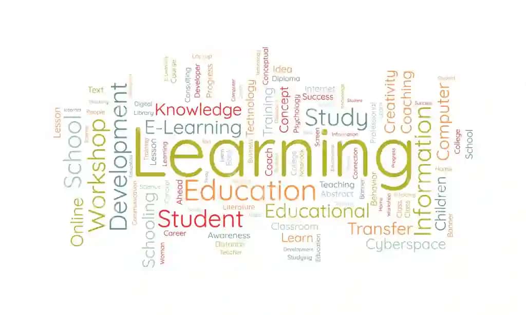 So'z bulutu orqa fonda tushuncha ta'lim bilim o'rganish | Word cloud background concept learning education knowledge study