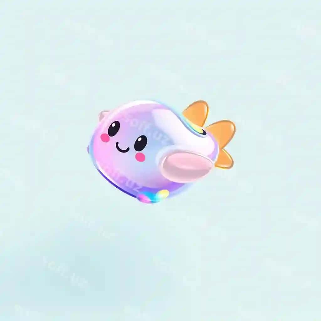 Chiroyli bo'ronli multfilm qahramoni gulchi | Cute iridescent cartoon character with smiling