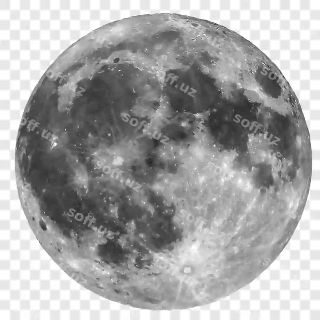 Teleskop orqali ko'rilgan to'liq oy kesilgan | Full moon seen with telescope cut out