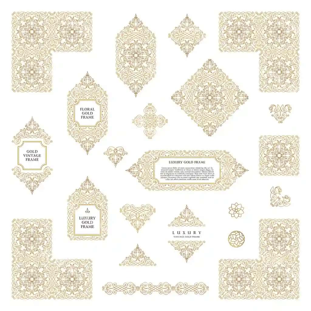 Arabcha ramkalar shablonlari komplekti | Arabic set frames templates