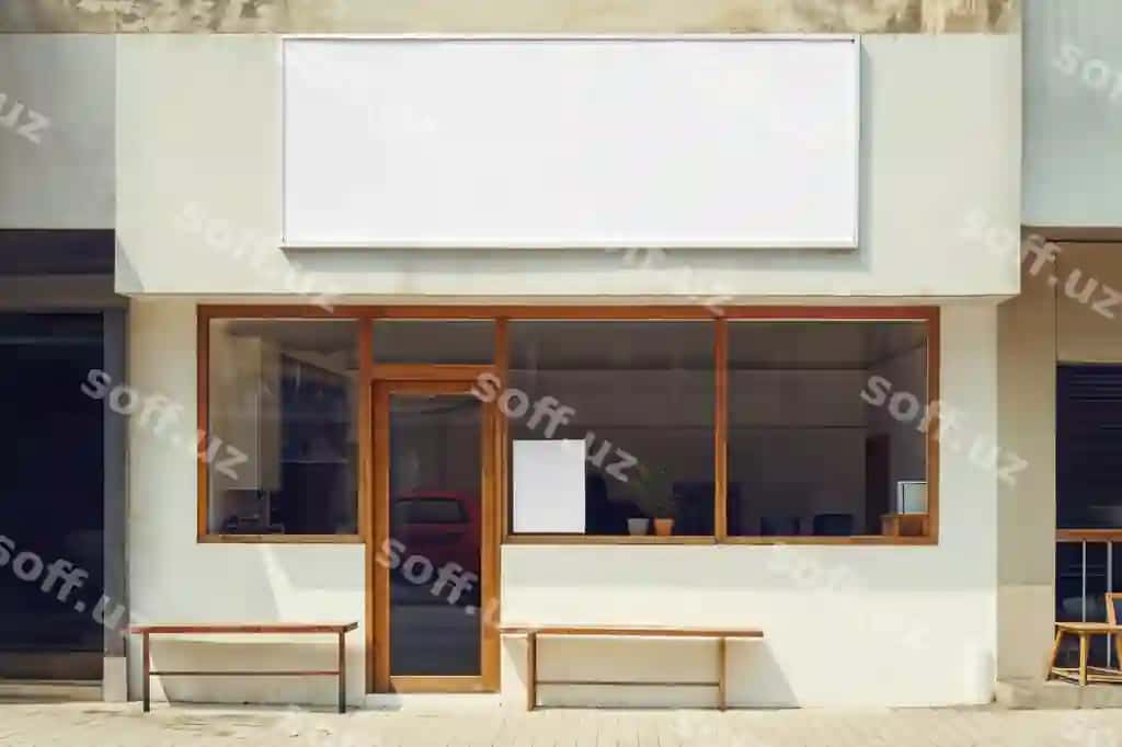 Restoran oldi namunasi | Restaurant front mockup