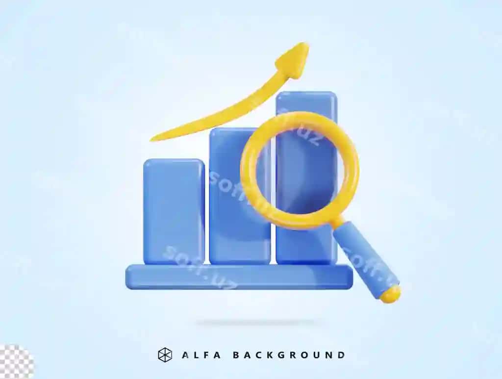Trend tahlil ikonkasi 3D illustratsiyasi biznes rejasi to'plamidan | Trend analysis icon 3d illustration from business plan collection