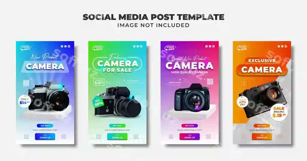 Professional kamera sotuvi ijtimoiy tarmoqlar hikoyasi flyer banner shabloni | Professional camera sale social media story flyer banner template