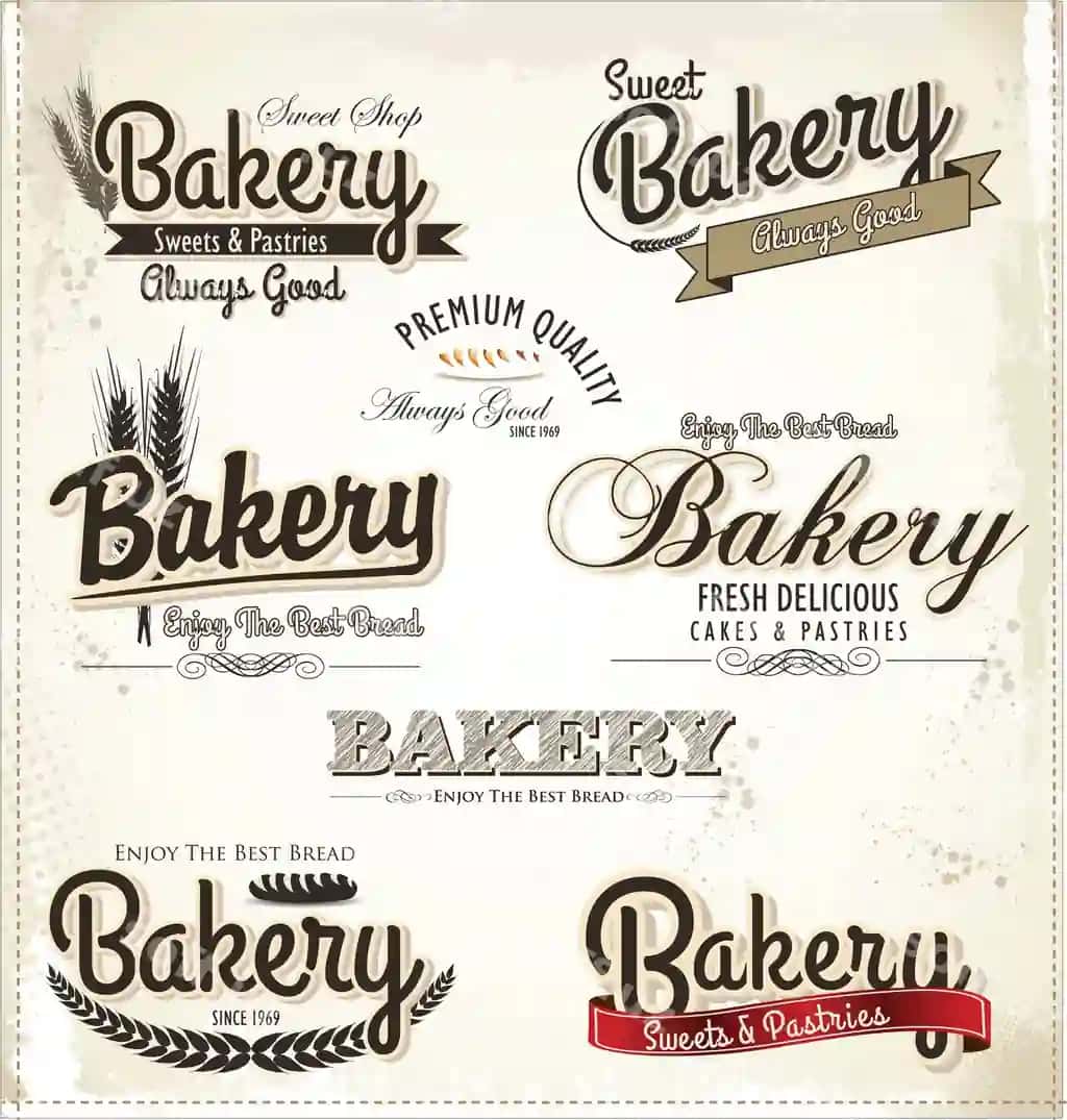 Retro non badjlar va etiketlar | Retro bakery badges labels
