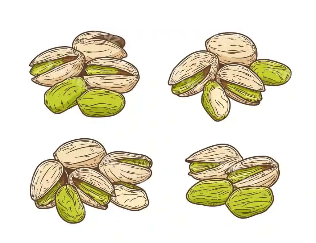 Vektor pistok illustratsiyalari | Vector pistachio illustrations