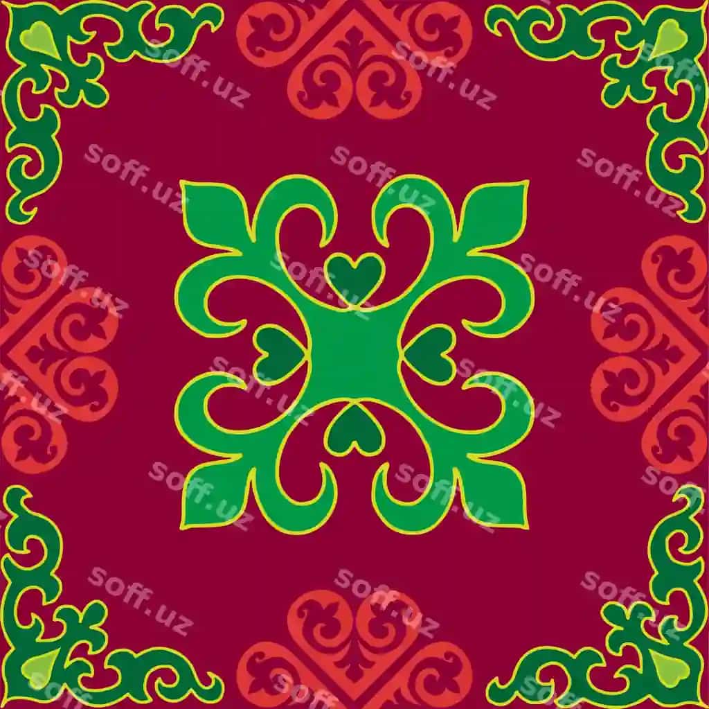 Gullikni naqsh Tatar mahalliy bezatma chegara lola bilan madaniyat | Floral pattern tatar native ornamental border with tulips culture
