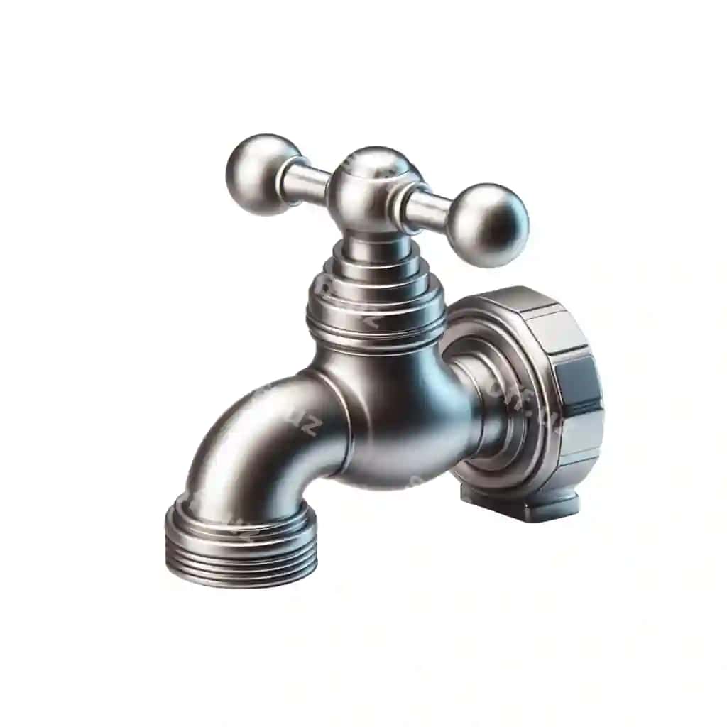 3D suw krani metal vektor | 3d metallic water faucet vector
