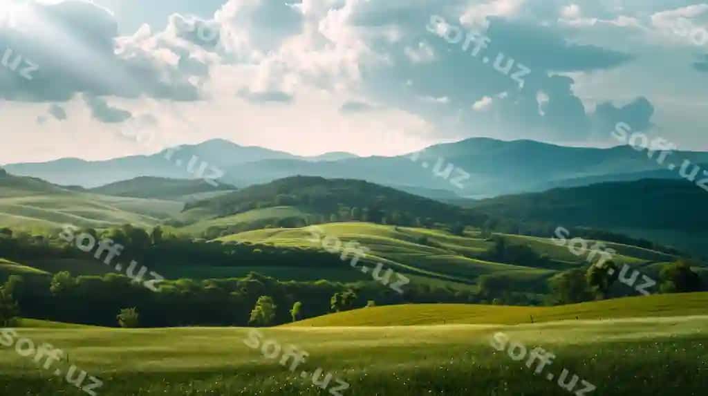 Manzara go'zal tepa, quyoshli kun, yoz | Landscape beautiful hill sunny day summer
