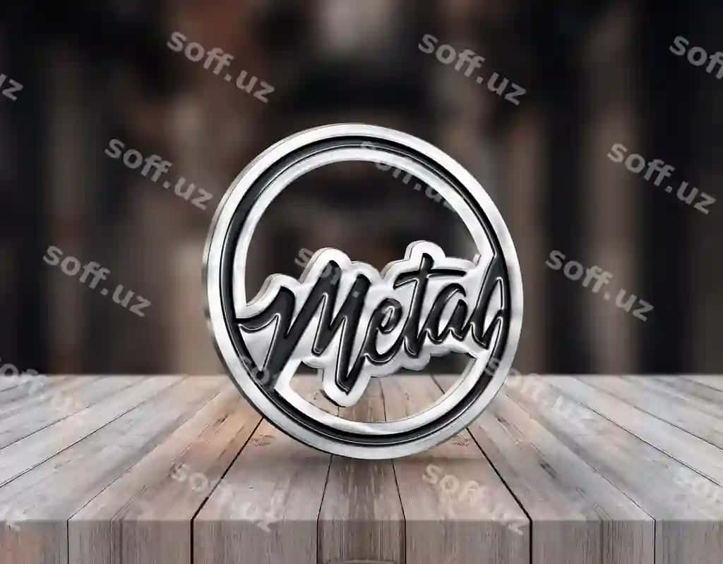 3D metal pin matn logotipi namunasi | 3d metal pin text logo mockup