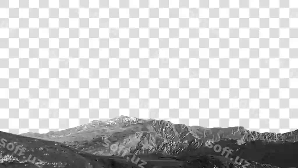 Oq-qora todir PNG manzarasi chegara shaffof orqa fon | Greyscale mountain png landscape border transparent background