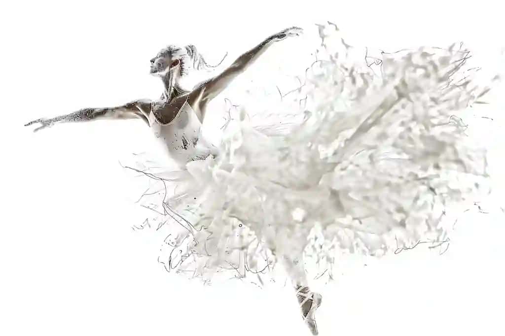 Ballerina oq dress aniviy san'at ta'siridan | Ballerina white dress with abstract art effect