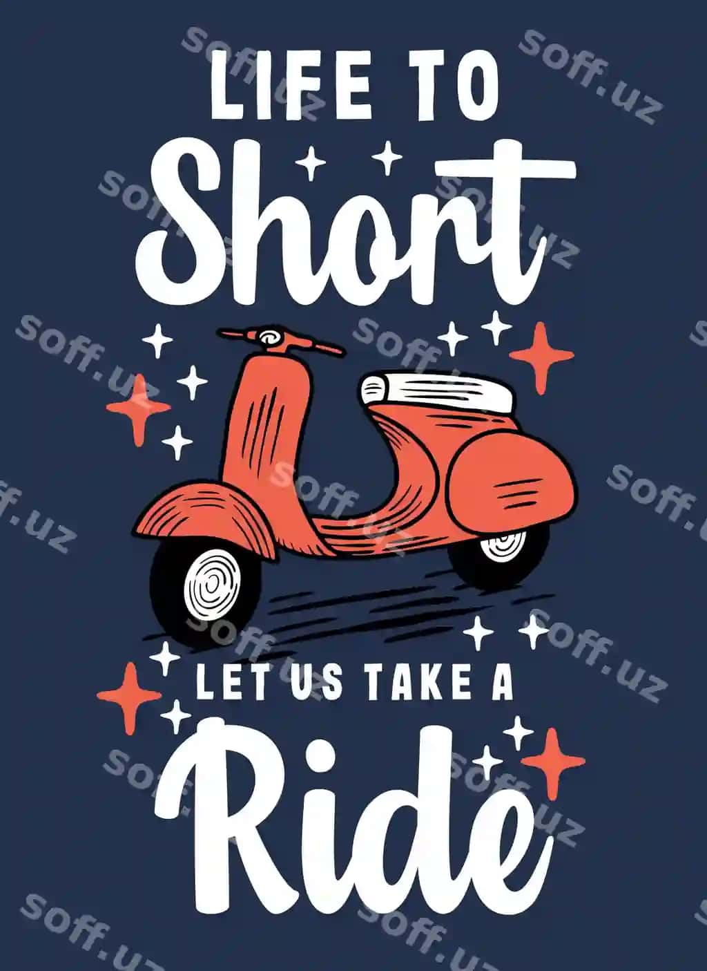 Hayot qisqa, keling, tirajli tipografiya dizayn shablonini olamiz | Life short let us take ride quote typography design template