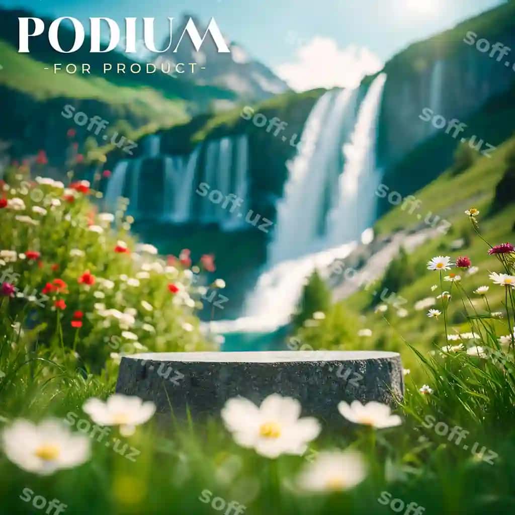 Tabiat podium mahsulot taqdimoti | Nature podium product presentation