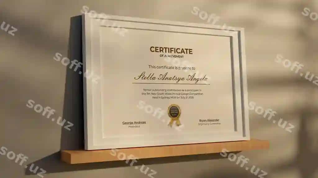 3d rendering zamonaviy sertifikat realistik mockup dizayni | 3d rendering modern certificate realistic mockup design