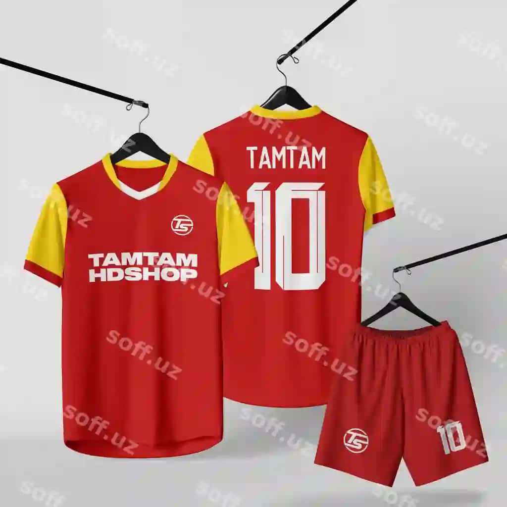 Qisqa rukavli v-neck kombinatsiya jersey mockup asbobi bilan | Short sleeve vneck combination jersey mockup with hanger