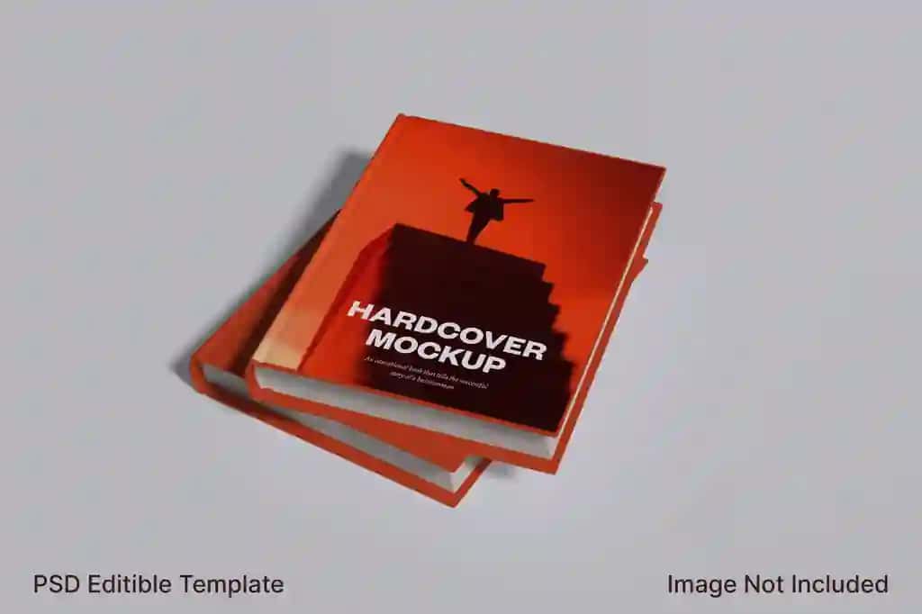 Haqiqiy qattiq muqovali kitob maket mahsuloti taqdimoti | Realistic hardcover book mockup product presentation