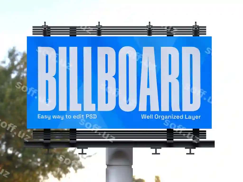 Tashqi reklama billboard mockup | Outdoor advertising billboard mockup