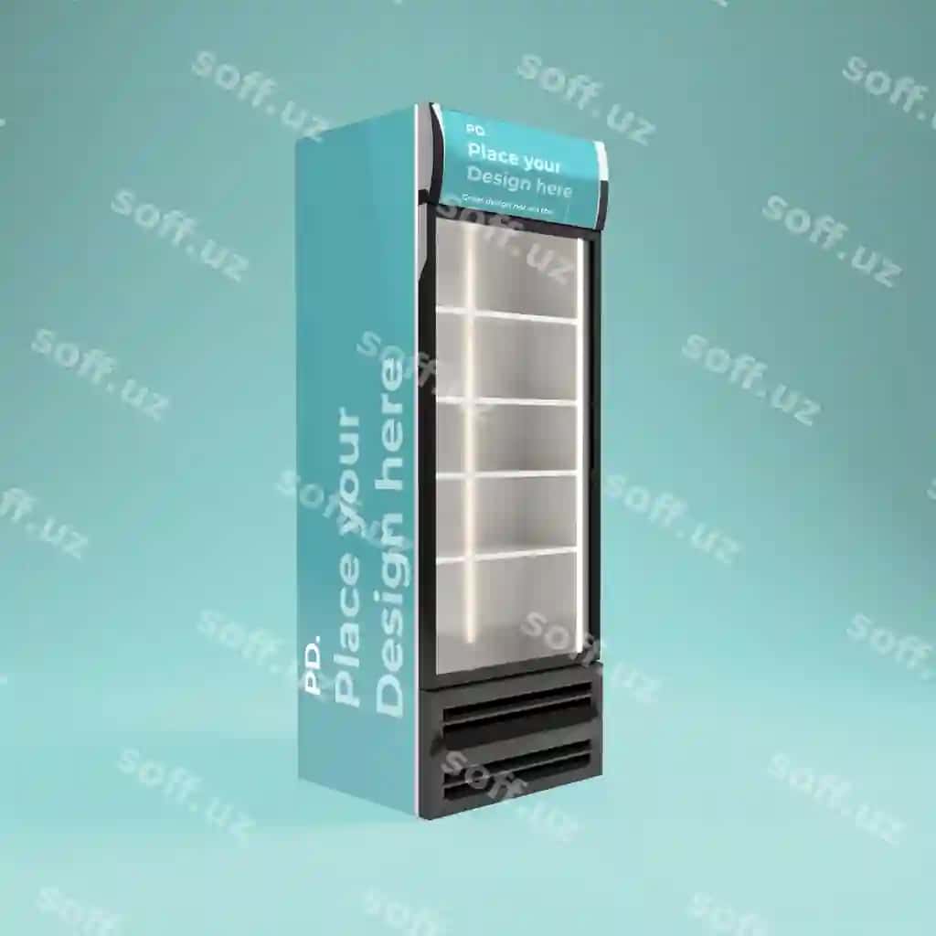 Brendlangan holtzina 3d mockup dizayni | Branded fridge 3d mockup design