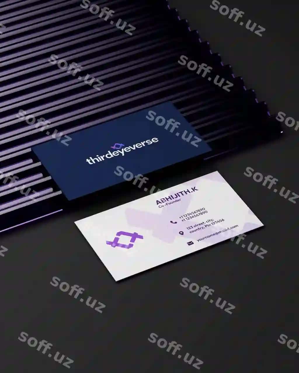 Profesional premium biznes karta namunasi | Professional premium business card mockup