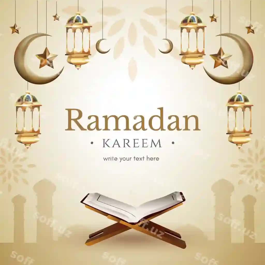 Ramazon choponligi lampali fener va istek bilan | Poster ramadan with lamp lantern wish it