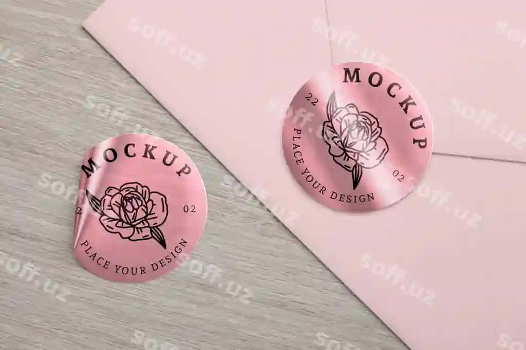 Foil sticker mockup | Foil sticker mockup