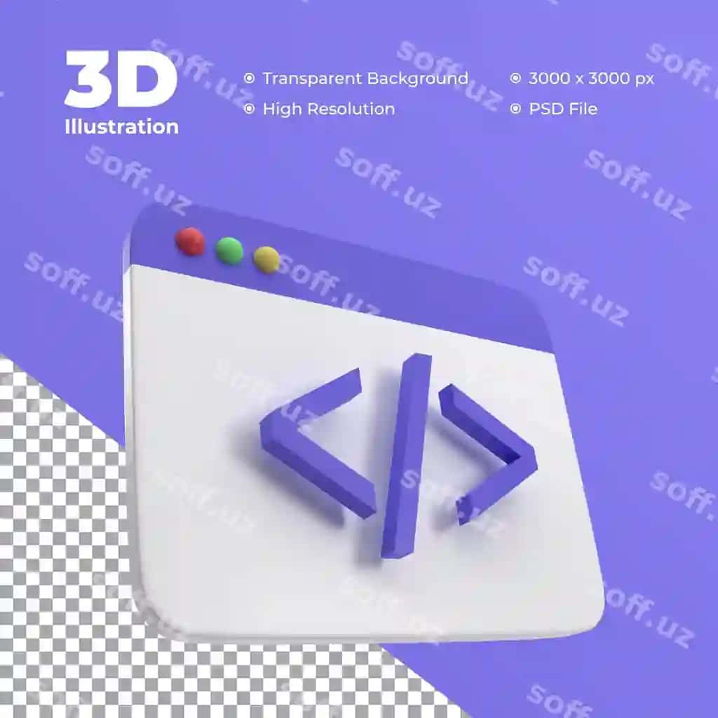 3d kodlash ikonasi | 3d coding icon