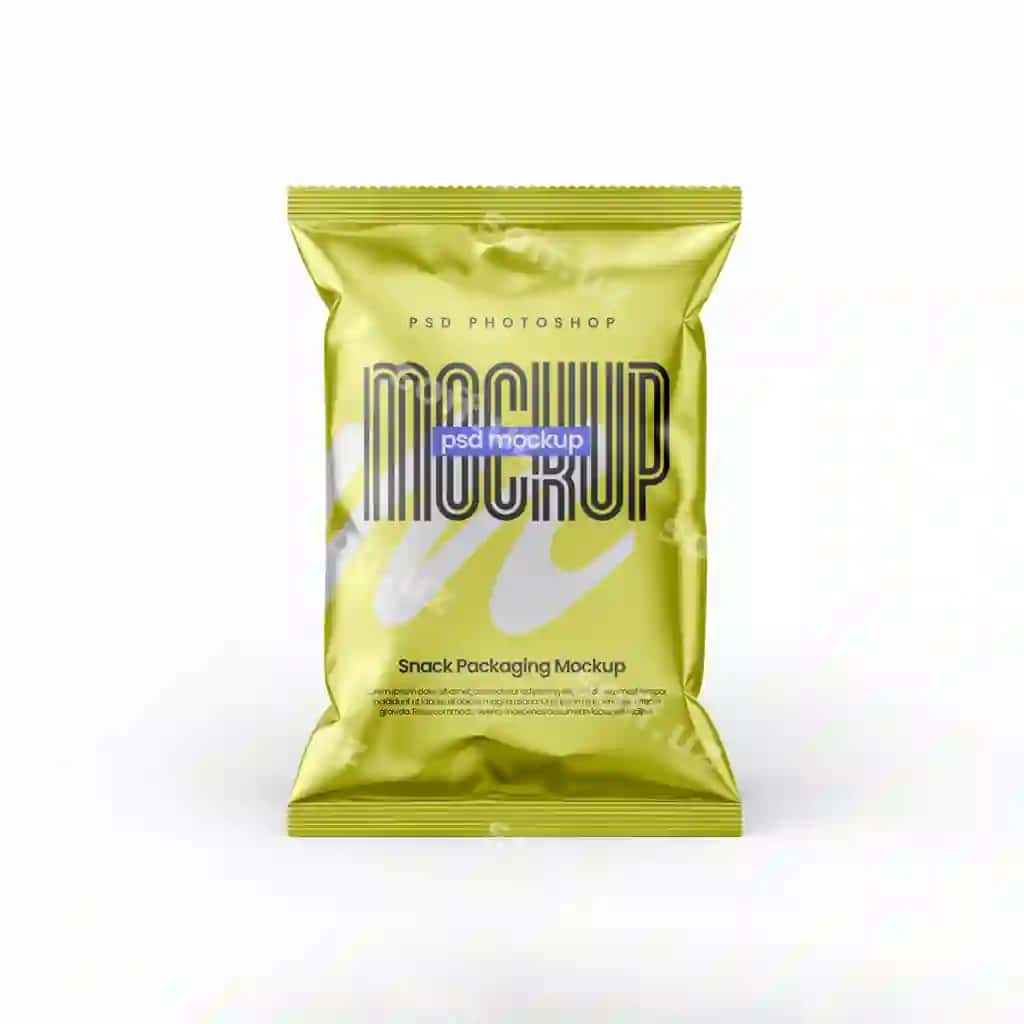 Puf snack plastik qadoq namunasi | Puff snack plastic packaging mockup