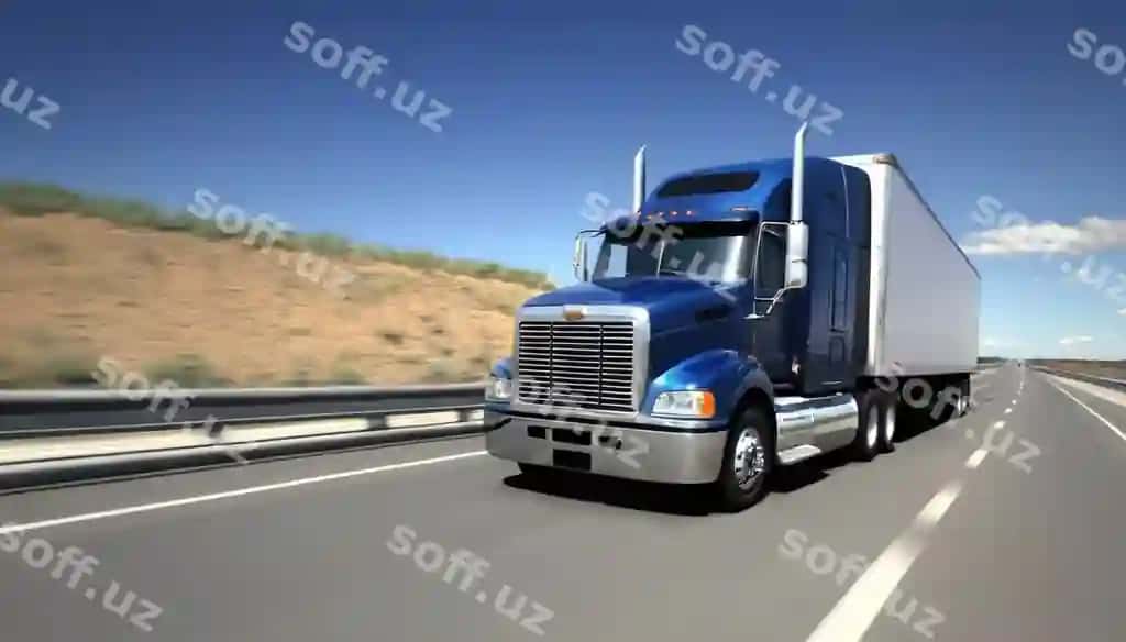 Yuk mashinasi magistral yo'lga tezlik bilan ketmoqda. | Truck road truck speeding away highway