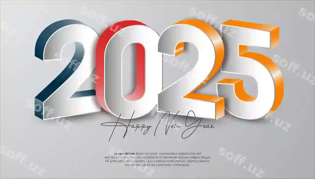 Yangi yil bilan 2025 chiroyli 3D rangli poster dizaynlar | Happy new year 2025 designs elegant 3d colorfull poster designs