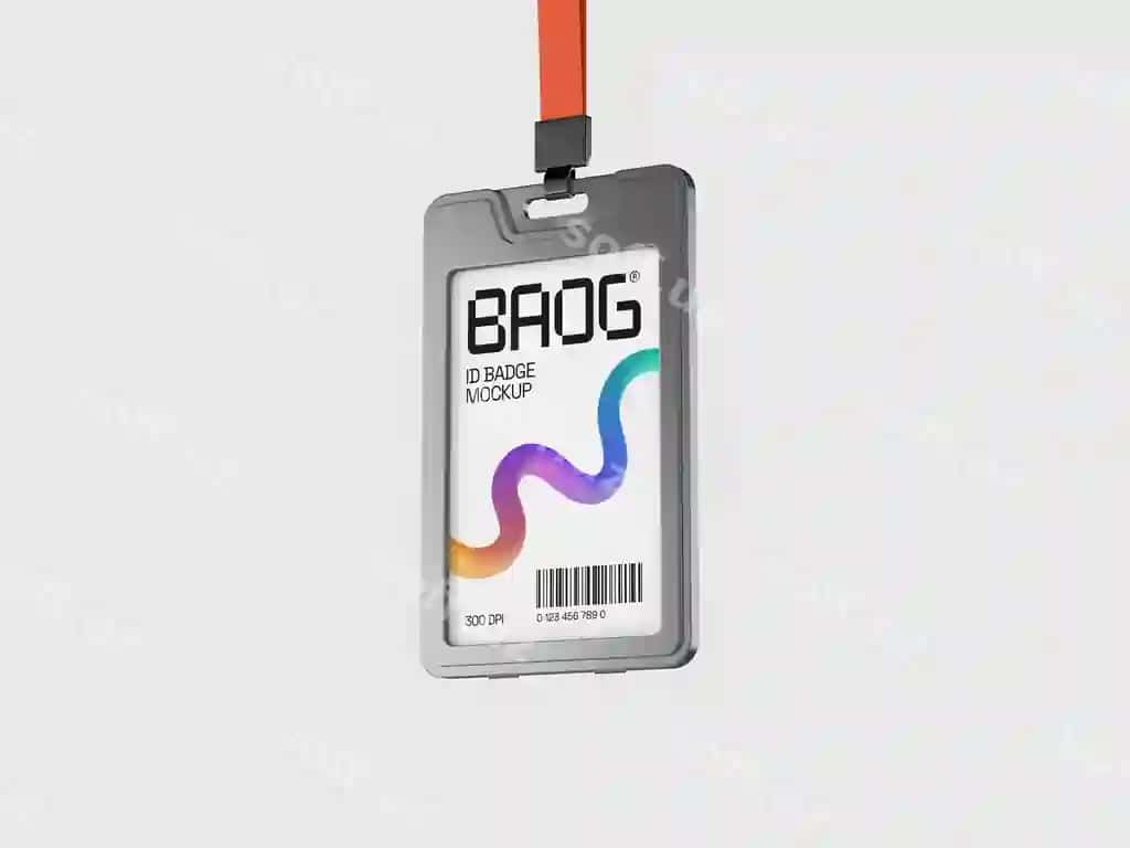 ID badj saqlagich namunasi 3D render | Id badge holder mockup 3d render