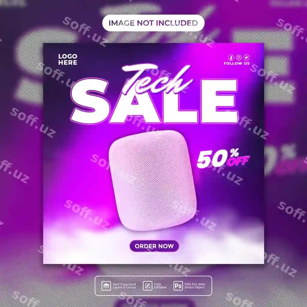 Shabloni gadjet sotish uchun ijtimoiy tarmoqlardagi post | Gadget sale social media post template