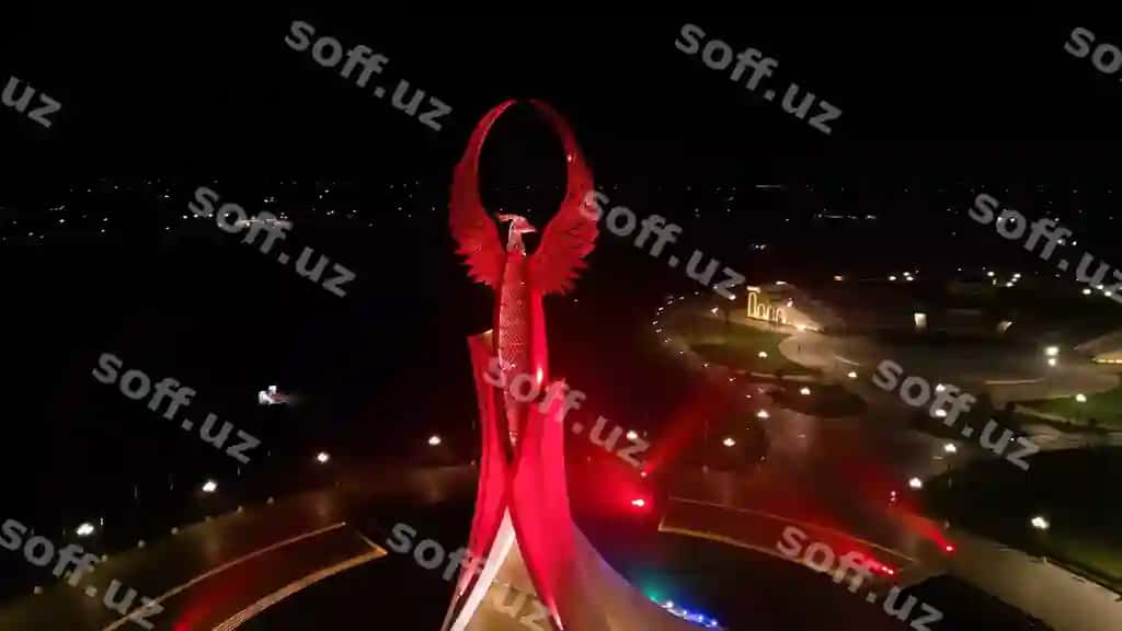 Huma uyka yangi Oʻzbekiston parki Toshkent shahri kechaqoni | Huma bird monument new uzbekistan park tashkent city night