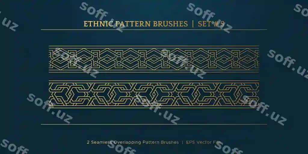 Eski oltin geometric chegaralar ramkalar an'iy etnik chegara | Vintage golden geometric borders frames traditional ethnic border