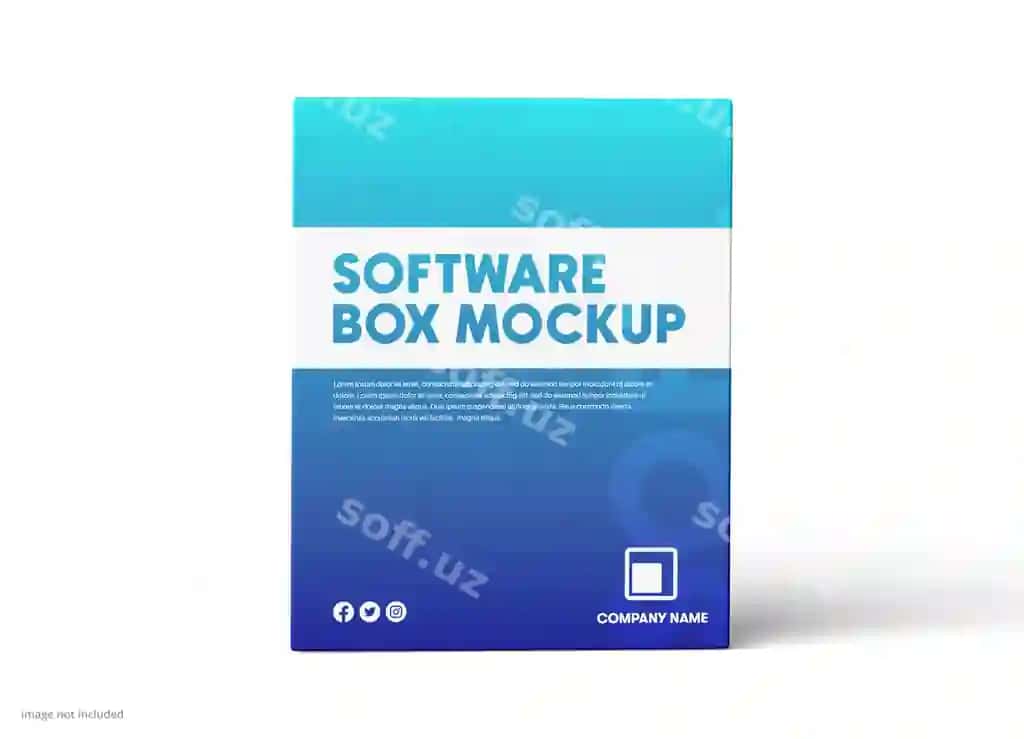 Dastur qutisi namunasi | Software box mockup