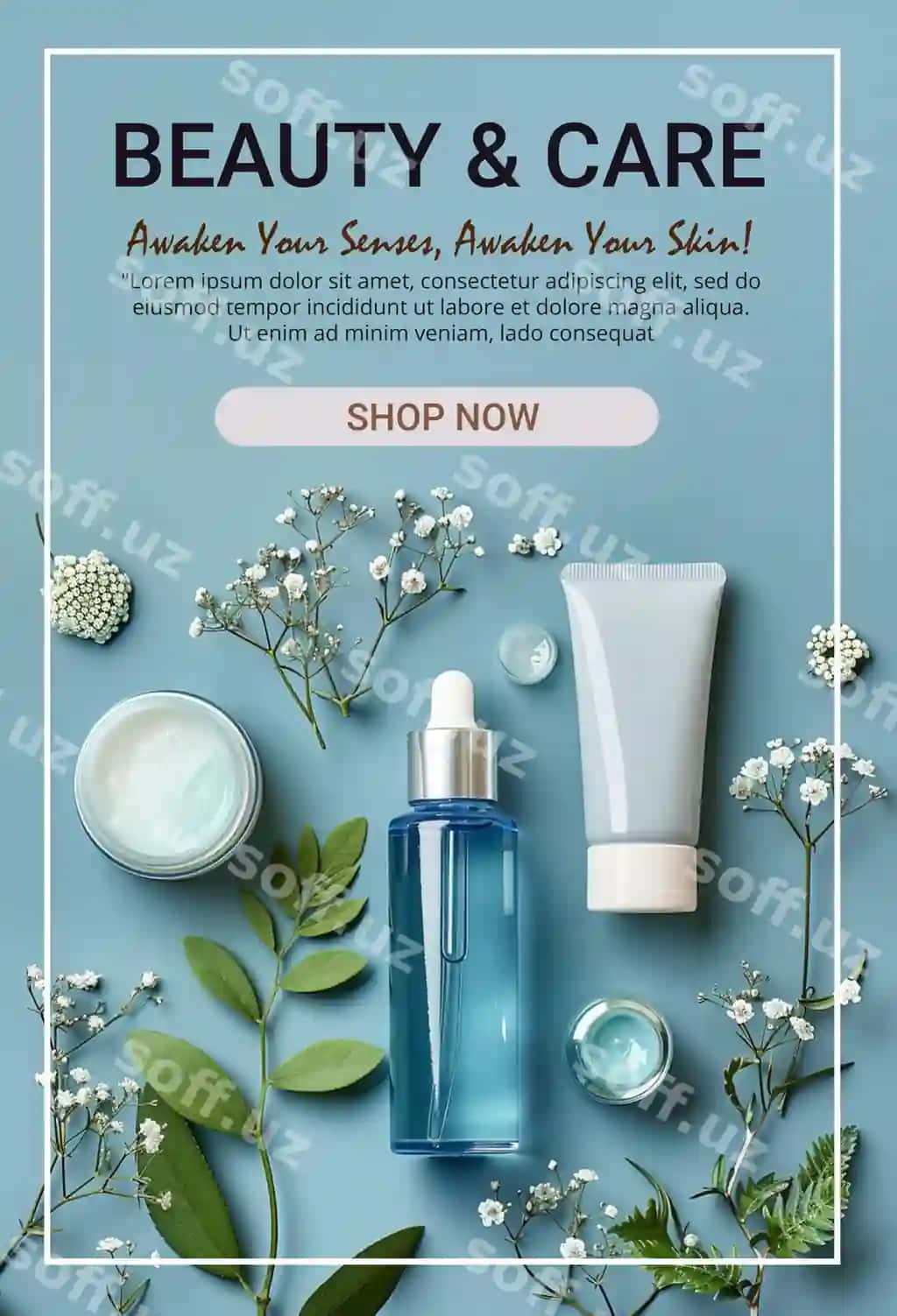 Psd skin güzillik mahsuloti poster banner flyer | Psd skincare product poster banner flyer
